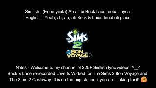 Love Is Wicked by Brick & Lace Simlish Version (Simlish Lyrics & English Lyrics)