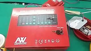 Asenware Conventional Fire Alarm System 2166 Series Test before shipment