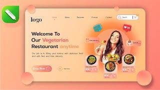 Pro Food Website UI Design in CorelDraw.