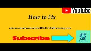 How to Fix api-ms-win-downlevel-shell32-l1-1-0.dll missing error  #fix #solution @Everything