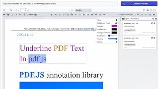 Create Text Underline annotation in pdf.js. (Web PDF annotation library based on pdf.js)