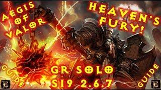 Diablo 3 S19 AoV Crusader Heavens Fury ! GR Solo Meta Build 2.6.7