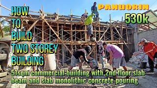 CONCRETE POURING COLUMN BEAM SLAB CONSTRUCTION PROCESS | TRADITIONAL TIMBER FORMWORK, RIENFORCEMENT