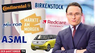 Märkte am Morgen: Micron Technology, Birkenstock, Volkswagen, Continental, Redcare Pharmacy, ASML