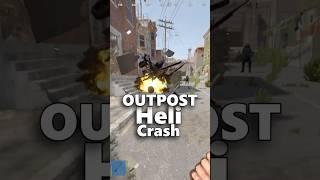 Heli Crash at Outpost in Rust #rust #gaming #funny
