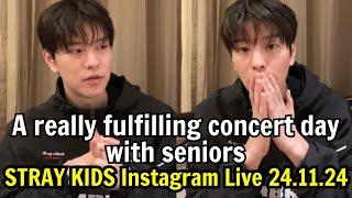 STRAY KIDS Seungmin Instagram Live 24.11.24. A really fulfilling concert day with seniors in Manila