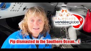 Pip hare loses her mast in the southern ocean! Pip is OK sailing under jerry-rig! What happened?