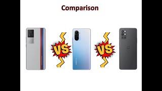 phone comparison of IQ007 Legend VS MI 11X PRO VS ONE PLUS 9R