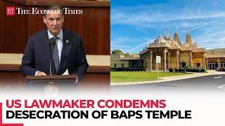 US lawmaker Tom Suozzi condemns desecration of BAPS Temple in NY, calls for action against vandals