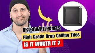 Art3dwallpanels 24 x 24 Drop Ceiling Tiles, 12 Pack Drop in Ceiling System High Grade PVC Panels
