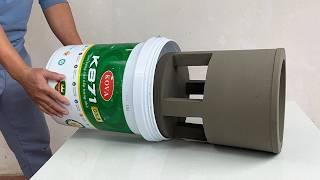 Amazing Craft Ideas From Cement And Plastic Container - DIY Flower Pot Cement