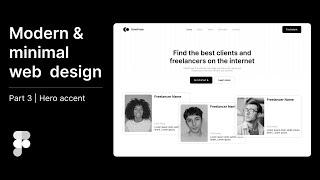 Design a modern and minimal landing page in Figma | Part 3 | Hero section accent