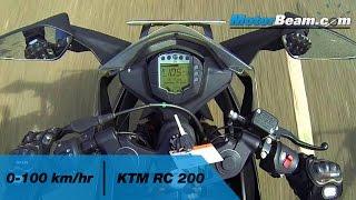 KTM RC 200 - 0-100 km/hr | MotorBeam