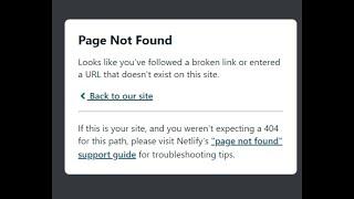 Page not found error | Netlify error