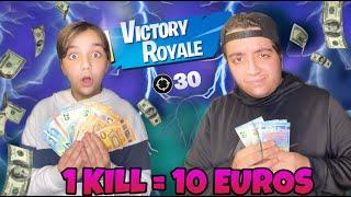 1 KILL SUR FORTNITE = 10€ !! MON PETIT FRÈRE OMAR ME RUINE !!!