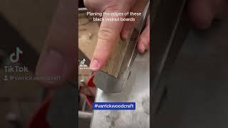 Using my hand plane to smooth this black walnut. #varrickwoodcraft #woodworking #woodcraft
