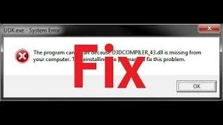 How to fix D3DCompiler_43.dll Not Found or Missing Errors All PC Games!!!