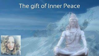 Inner peace meditation. A Heart and Pineal gland energy center omnipresent merge to emanate peace