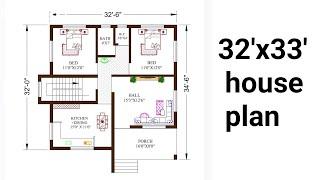 32x32 house plan | 32x32 house design east facing | Simple House design | 1024 sqft house design