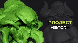 Ретопология и сабдивы за минуту в Zbrush | Project History