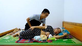 Pregnant woman gives birth 1 month - Husband tries to earn money to pay off debt | Phuong family