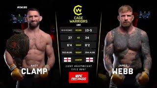 Cage Warriors 180: James Webb vs Andy Clamp | November 15, 2024