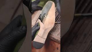 Transforming Gifennse Green Loafers: Coloring and Flame Grilling Process H #mensshoes #leather