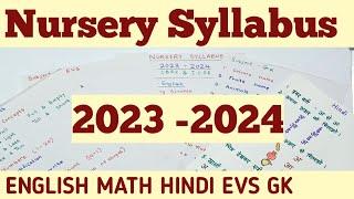 | Nursery Syllabus 2023-2024 | nursery syllabus 2023 | nursery syllabus 2023 -24