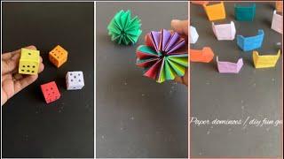 Awesome  DIY  paper crafts / anti stress toy/ diy paper dominoes / how to make easy dice