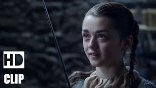 ageon thargerean (jon) gives neeedle to arya stark