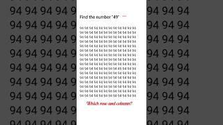 Find the number "49". How long before you find it? #maths #number