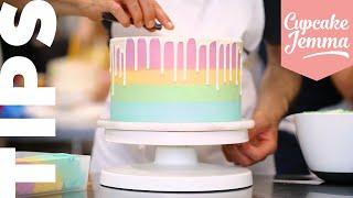 PERFECT Unicorn Rainbow Stripes on Your Cake - Tutorial | Tuesday Tips | Cupcake Jemma