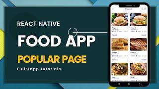 React Native Tutorial 2023 | React Native Food App | Popular Page