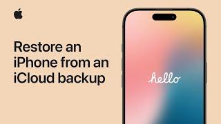 How to restore your iPhone from an iCloud backup | Apple Support