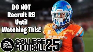 DO NOT Recruit RB Until Watching This! Dynasty CFB 25