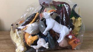 Farm Animals goat horse pig & Dinosaurs ASMR unboxing review collectable