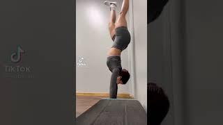 Wall handstand tik tok trend