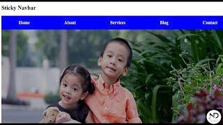 How to Create Sticky Navigation Bar on Scroll Using Html Css in Hindi | Sticky Navbar Html Css