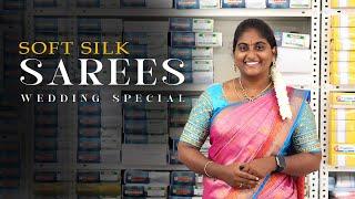 Soft silk sarees wedding special  || Nithitex special Elampillai sarees || #saree #elampillai