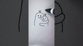 cute drawing#cutiepie#drawing#cute hug#by pen#easy drawing#shorts