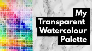 What's in My Transparent Watercolor Palette, Holbein, Daniel Smith, Schmincke, Winsor & Newton.