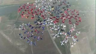 FAI European Record - Largest freefall formation - 201 Parachutists