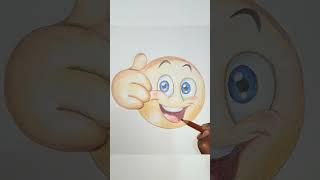 3d emoji drawing with color pencils