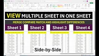 How to View Multiple Sheets in One Sheet in Excel