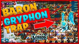 Lords Mobile ChaCha Gryphon - Baron Gryphon Trapping! _G_ vs ChaCha 