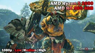 God of War | AMD Ryzen 5 2600 + RX 580 4GB | 1080p - Low, Medium and High Settings!