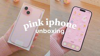 pink iPhone 15 unboxing 