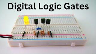 Digital Logic Gates from Transistors, AND, NAND, OR, NOR, XOR, XNOR, Buffer, and Inverter