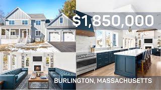 $1.85 MILLION DOLLAR NEW CONSTRUCTION IN MASSACHUSETTS | Burlington, MA Home Tour | Kadilak Realty