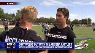 Cory McCloskey practices with Arizona Rattlers